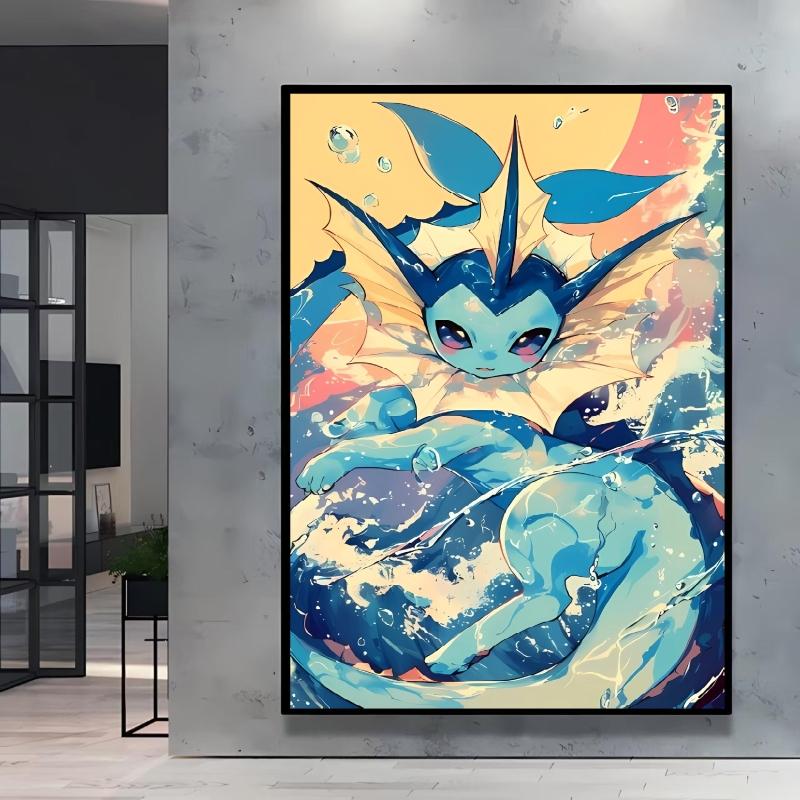 Japanese Anime Canvas Paintings  Pikachu Poster Cartoon Character Picture Bright and Clear Colors High Quality Home Decor