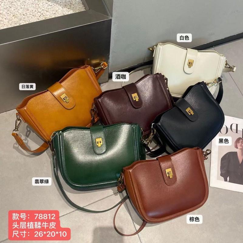 Vegetable Tanned Cowhide All-match 2025 New Retro Trend Shell Bag Women Niche High-end Shoulder