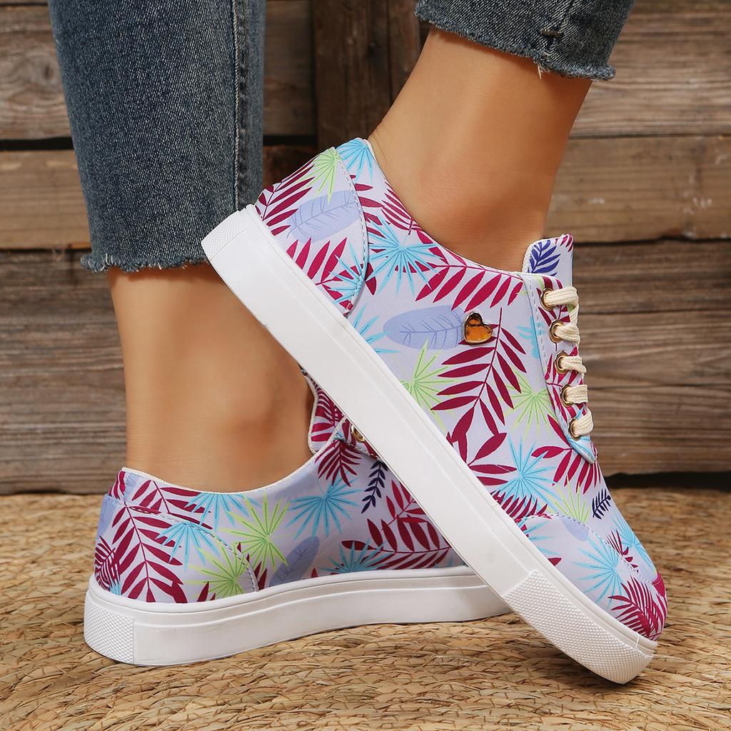 Women's Casual Flat Bottomed Lace Up Canvas Shoes