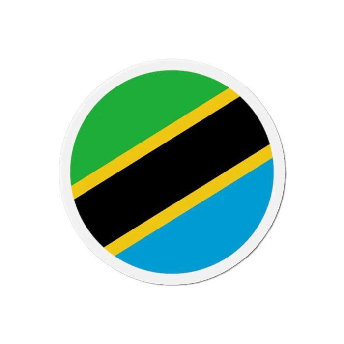 Aimant Rond - Multicolore - Drapeau Tanzanie - 10 Cm - 50 Pièces - Résine Synthétique