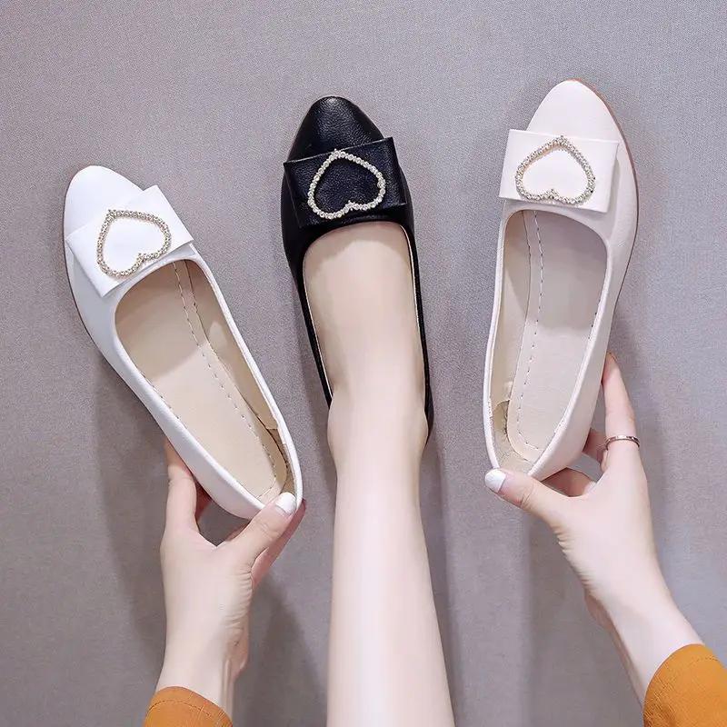Fashion Pointed Toe Rhinestone Woman Flats Diamond Office with Crystals Shoes for Women Cheap Liquidation Popular Luxury Brand On Sale