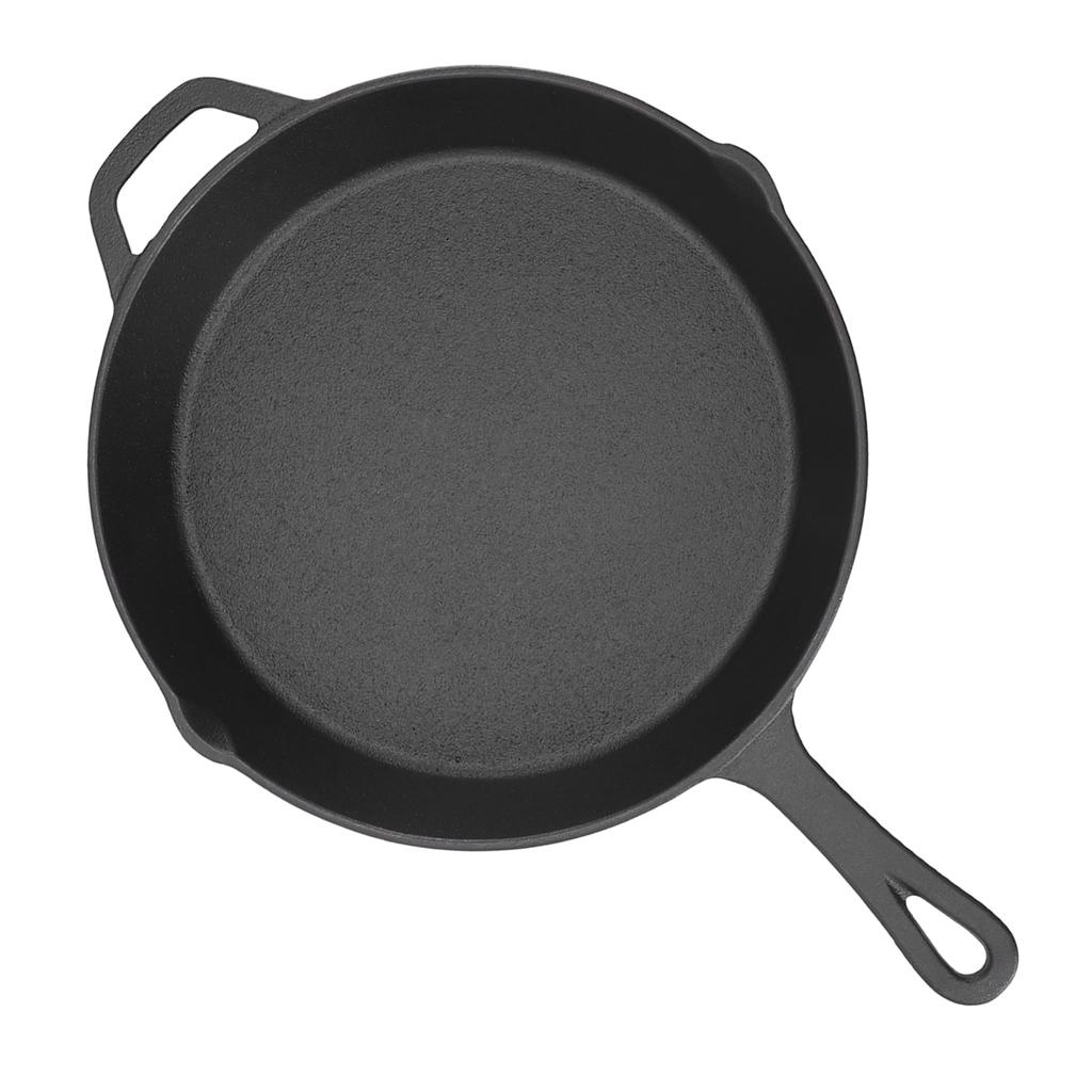 Frying Pan Cast Iron Skillet Uncoated Kitchen Fry Pan Grill Cookware for Indoor Outdoor Camping