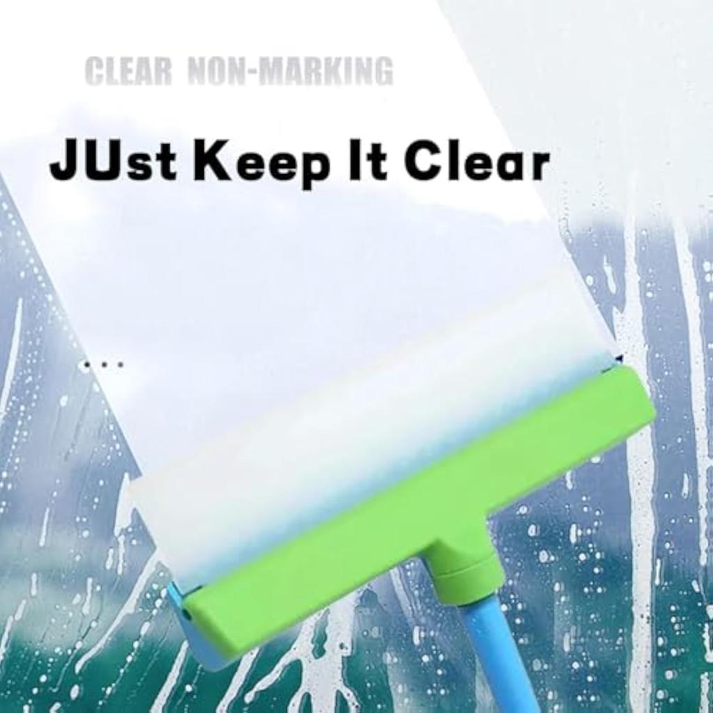 Kit de Limpieza y Depuración Reciclable de Silicona Incluye Hoja Limpiaparabrisas de Silicona + Paño de Microfibra – Versión Verde Adecuado para Puertas de Vidrio y Ventanas