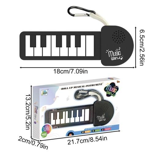 M-i-ni Electronic Piano, Roll-Up Piano Keyboard, Beginner's Musical Instrument, 21.7x13.2x2cm Portable and Lightweight Design Silicone Folding Foldabl