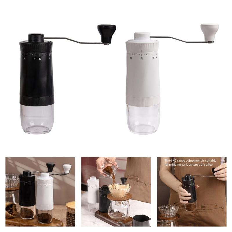 Delicate Manual Coffee Bean Grinders 40 Accuracy Grinding Level Ergonomic Handle Durable ABS Nonrust Steel For Home Office Camping