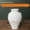 Vintage Wabi-Sabi White Concave Ceramic Vase - Handmade Minimalist Design