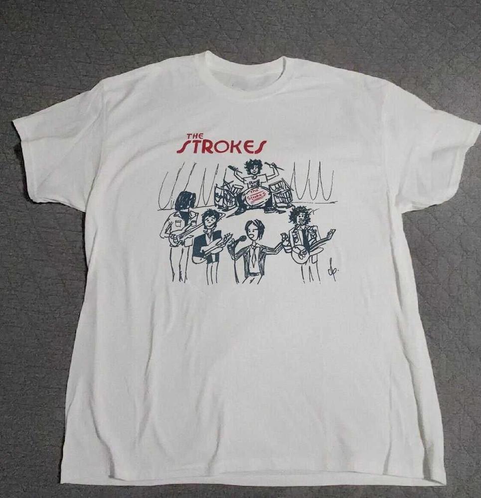 

Vintage The Strokes Band White Shirt Unisex Concert S To 5Xl El727 S