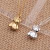 Chubby teddy bear silver necklace