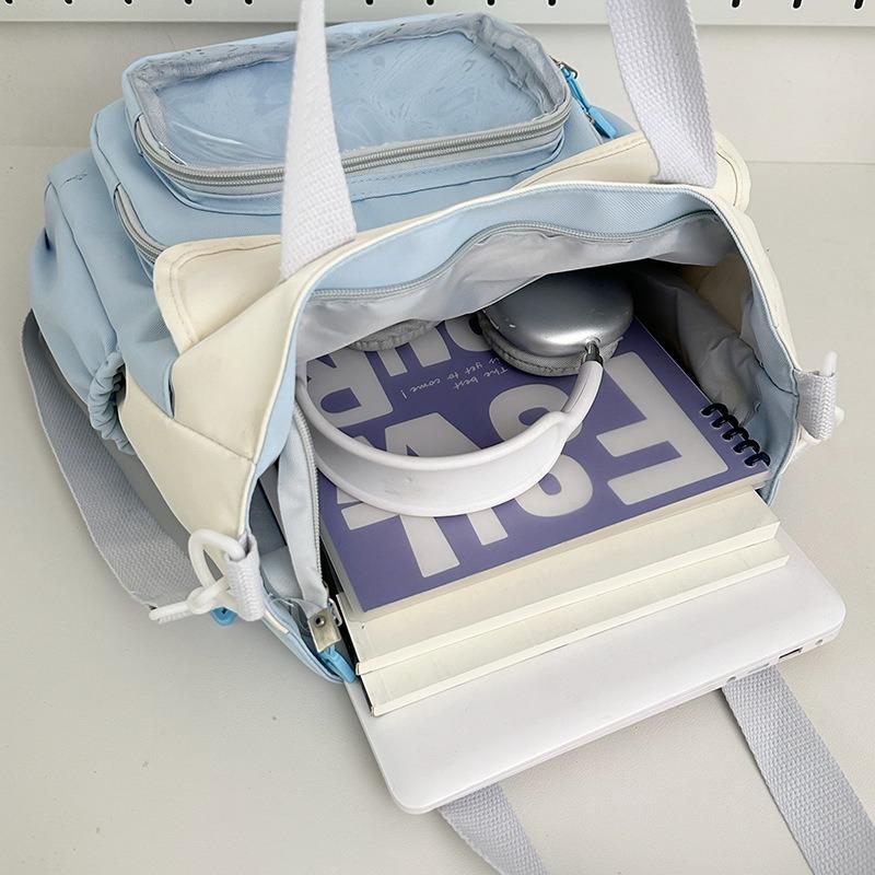 Small fresh, sweet, high-value contrasting color make-up bag, light messenger bag for girls' casual class