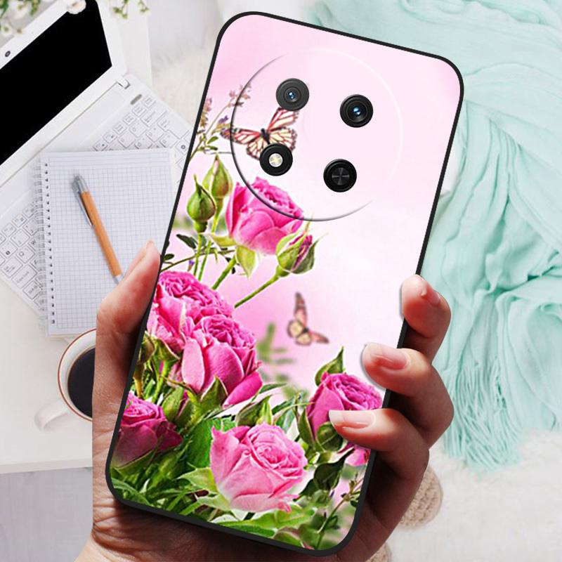 Custodia per Honor Magic7 Lite 5G Cool Black Silicone Morbido TPU Cover Posteriore Protettiva per Honor Magic 7 Lite 7Lite