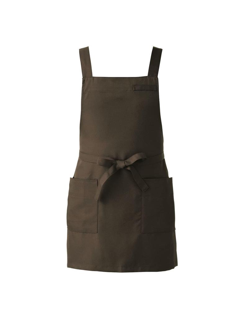 Bib Apron Bib Short Apron CT2398 6 Brown Free [Seven Uniform]