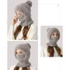 Versatiles Knitted Hat Women Ponytail Hat with Integrated Vintage Neck Warmer for Women with Neck Warmer