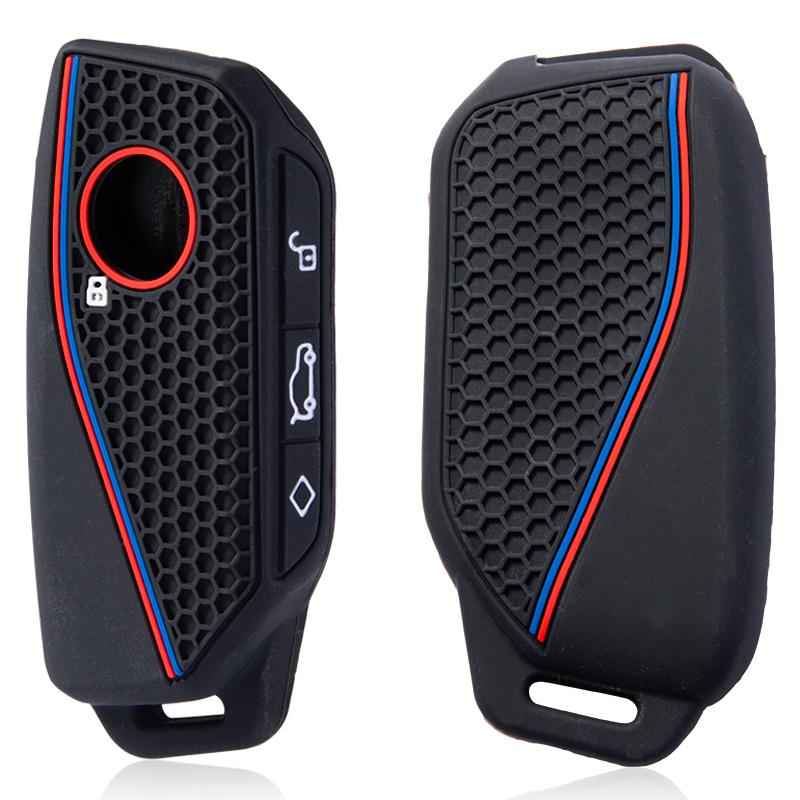 For BMW Ix I4 X7 Xm X7 X6 X5 X1 IX1 X4M 2022 2023 3 Button Silicone Remote Key Fob Keychain Ring Shell Case Cover Shell Holder