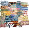 Motivational Cartoon Text Waterproof Sticker for Car, Tablet, Phone, or DIY Decoration.