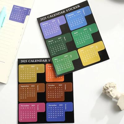 2025 Calendar Index Stickers Planner Schedule Agenda Bookmark Sticker Stationery Office School Supplies