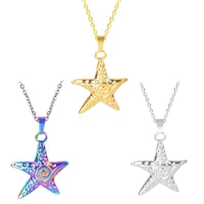 Star Necklace Y2K for Teen Girls Women Starfish Pendant Summer Jewelry Starfish Ocean Sea-Life Necklace Clavicle Chain