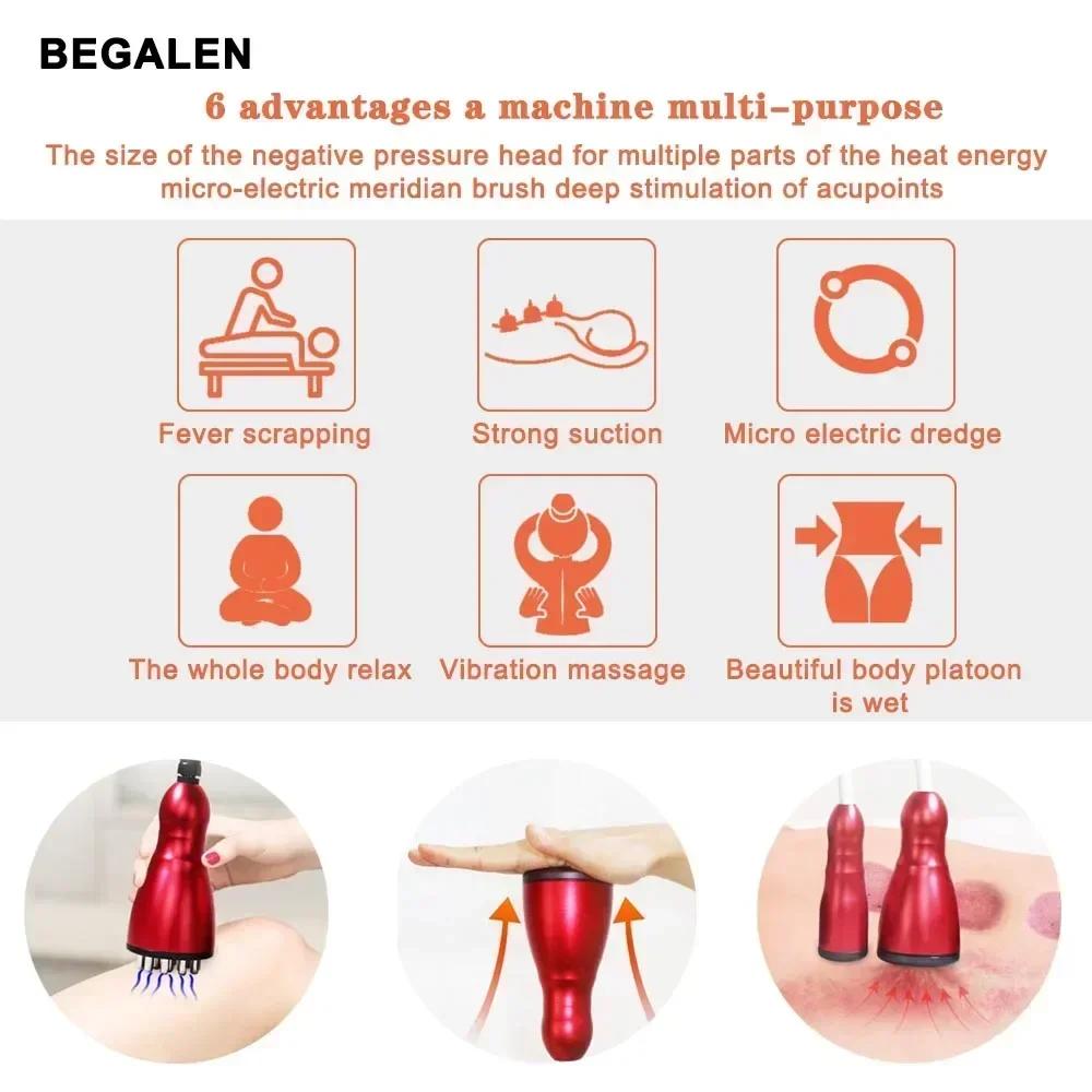 Electric Scraping Massager Body Scraping Massage Smart Electric Vacuum Cupping Heating Suction Cup Device Back Neck Arm Massger