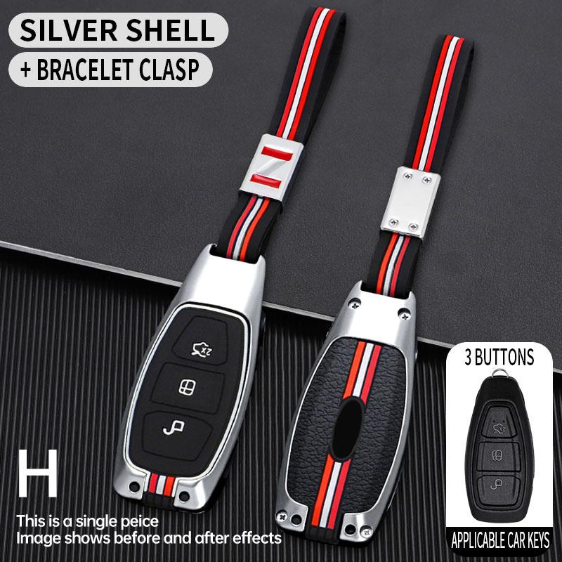 Zinc Alloy Car Key Case For Ford Focus 3 4 St Fiesta Fusion Kuga Ecosport Mondeo Mk3 Mk4 Protect Accessories