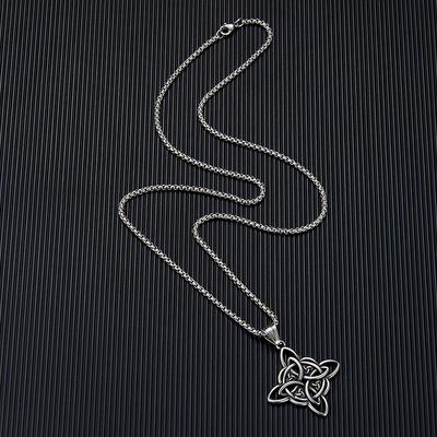 Colar com pingente de nó de bruxa vintage colar punk nó celta masculino feminino acessórios de joias presente