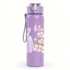 1PC Cherry Blossom Flower Vase Print 750ml Color Plastic Sports Water Bottle Leakproof Flip Straw Lid Suitable for Sports Office Home Use
