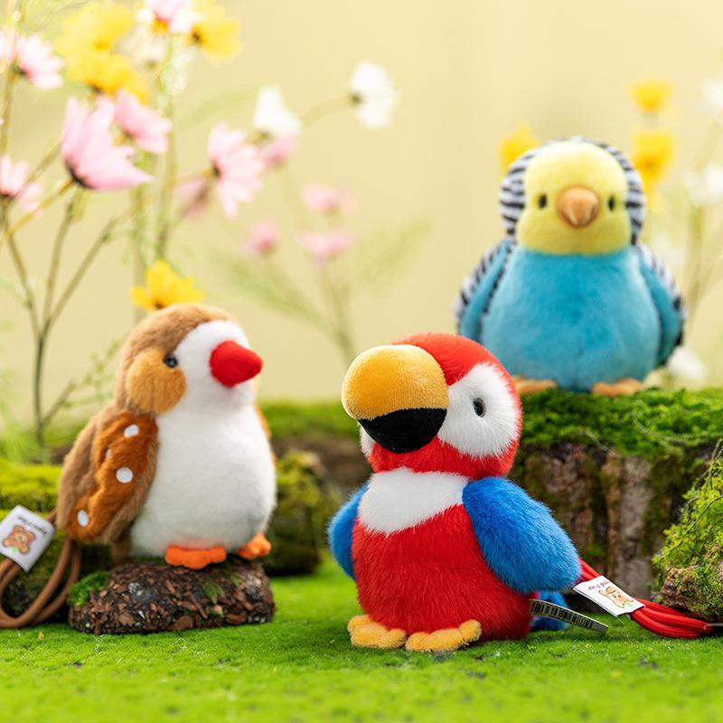 Cute Animation Parrot Plush Keychain Plush Kawaii Pearl Bird Plush Plaything Super Plush Schoolbag Pendant Knapsack Decoration Couple Gift