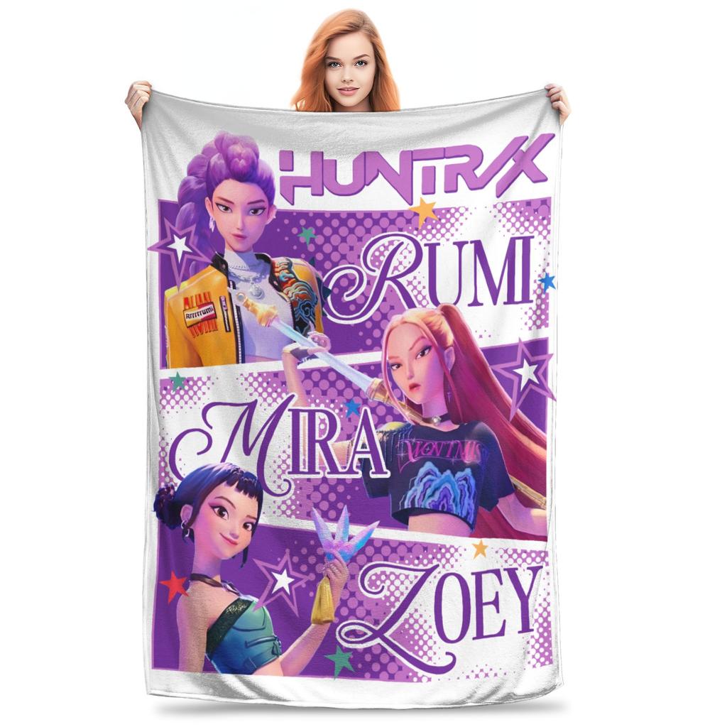Saja Boys Kpop Demon Hunters Blanket Fleece Spring/Autumn Jinu  Multifunction Warm Throw Blankets for Sofa Car Quilt