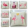 Adorable New Ins Flamingo Cartoon Soft Linen Throw Pillow For Cozy Sofa Decor