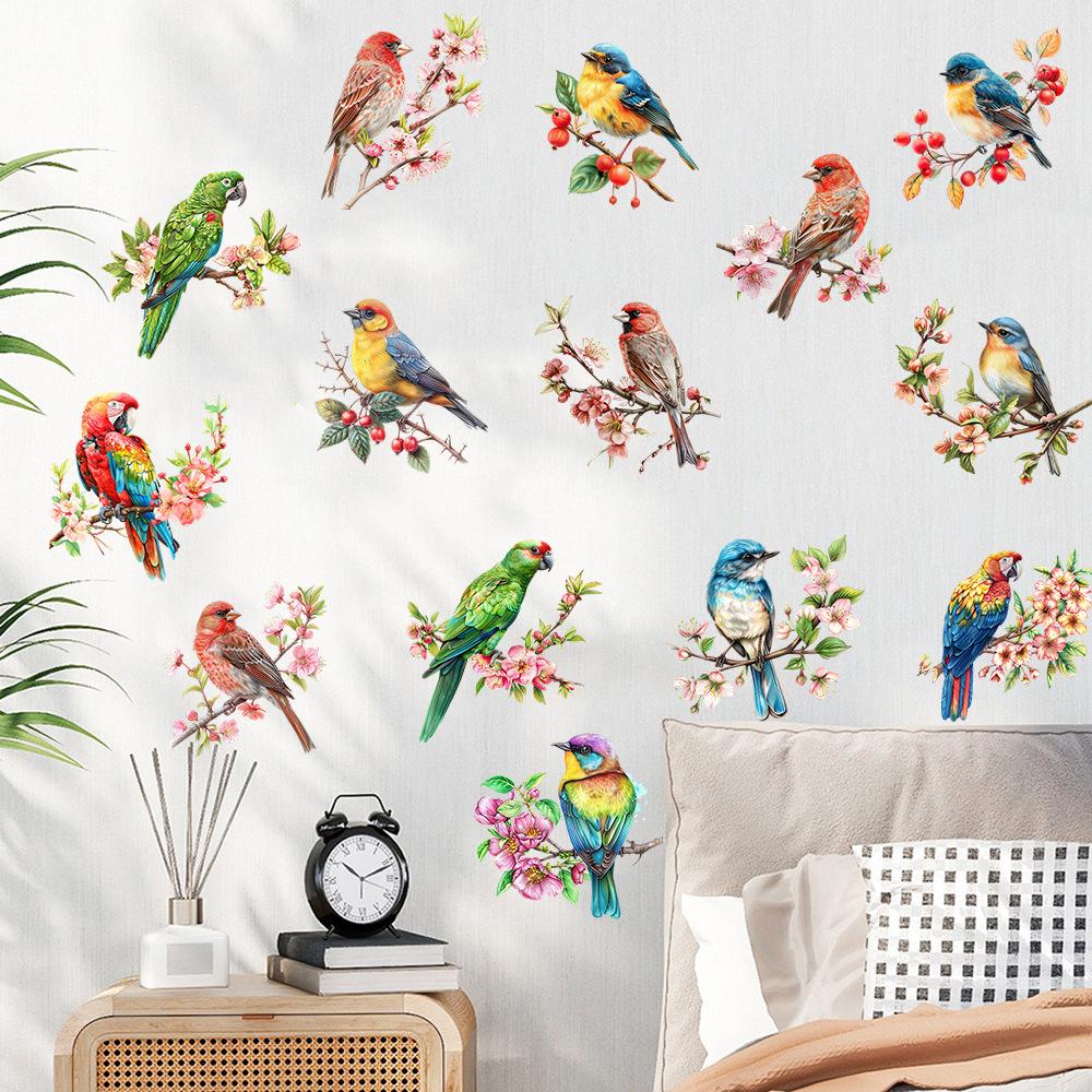 Flower Birds Magpie Diy Stickers Licing Room Decor Home Decoration Wall Decals