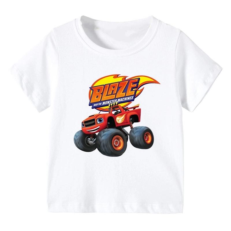 T-shirt Grafica Stampata Cartone Animato Blaze E Le Macchine Mostro Moda Estiva Fresca Manica Corta Top Casual Bambini Vestiti Bambina
