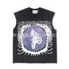 Unisex Oversized Streetwear Tee With Distressed Ink Wash Print Loose Fit Cotton T-Shirt Casual Wear