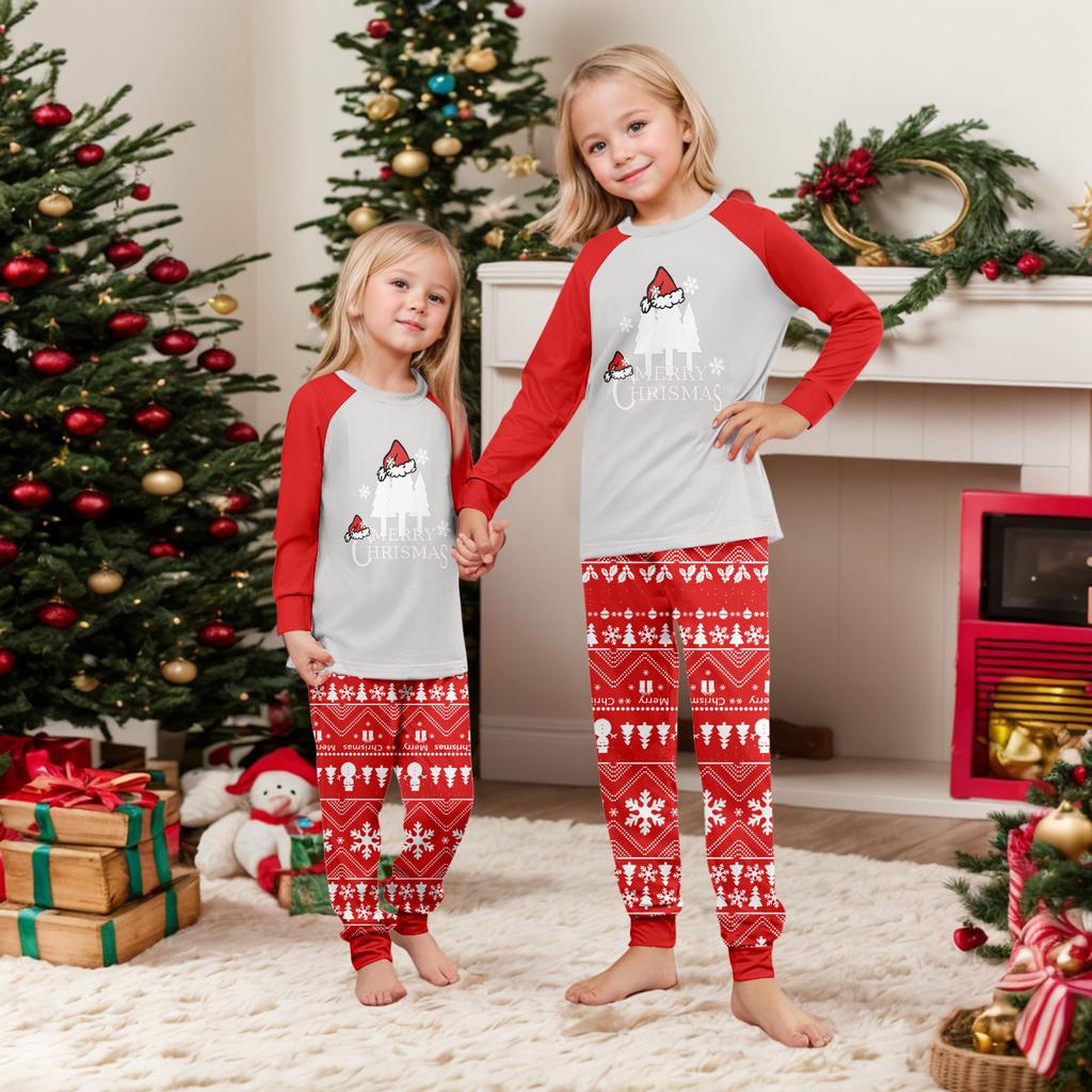 Druk Piżamy Słodki Zestaw Rodzinny, Ubrania Domowe, Zestaw Rodzinny Top z Długim Rękawem Spodnie