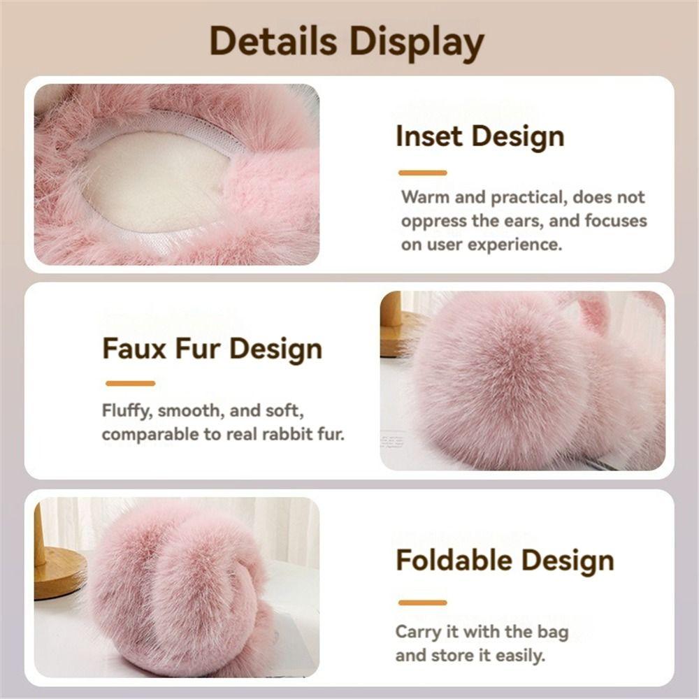 Foldable Women Men Ear Warmer Comfortable Plush Ear Covers Fluffy Earflaps  for Cold Weather