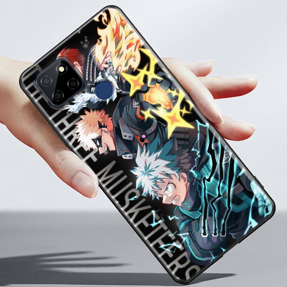 Husa de telefon My Hero Academia Anime pentru OPPO Realme 5 6 7 7i 8 8i 9 9i V25 F9 F17 F19 5G 4G Pro Narzo Speed, funda neagră moale