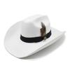 American Western Big Cowboy Hat Wool Tibetan Top Hat Men'S Big Eaves Outdoor Horse Racing Festival Knight Hat Women