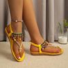 Summer 2026 Fashion Women Flats Rhinestone Plus Size Shoes for Women 36-43 Platform Elastic Band Sandals Beach Shoes