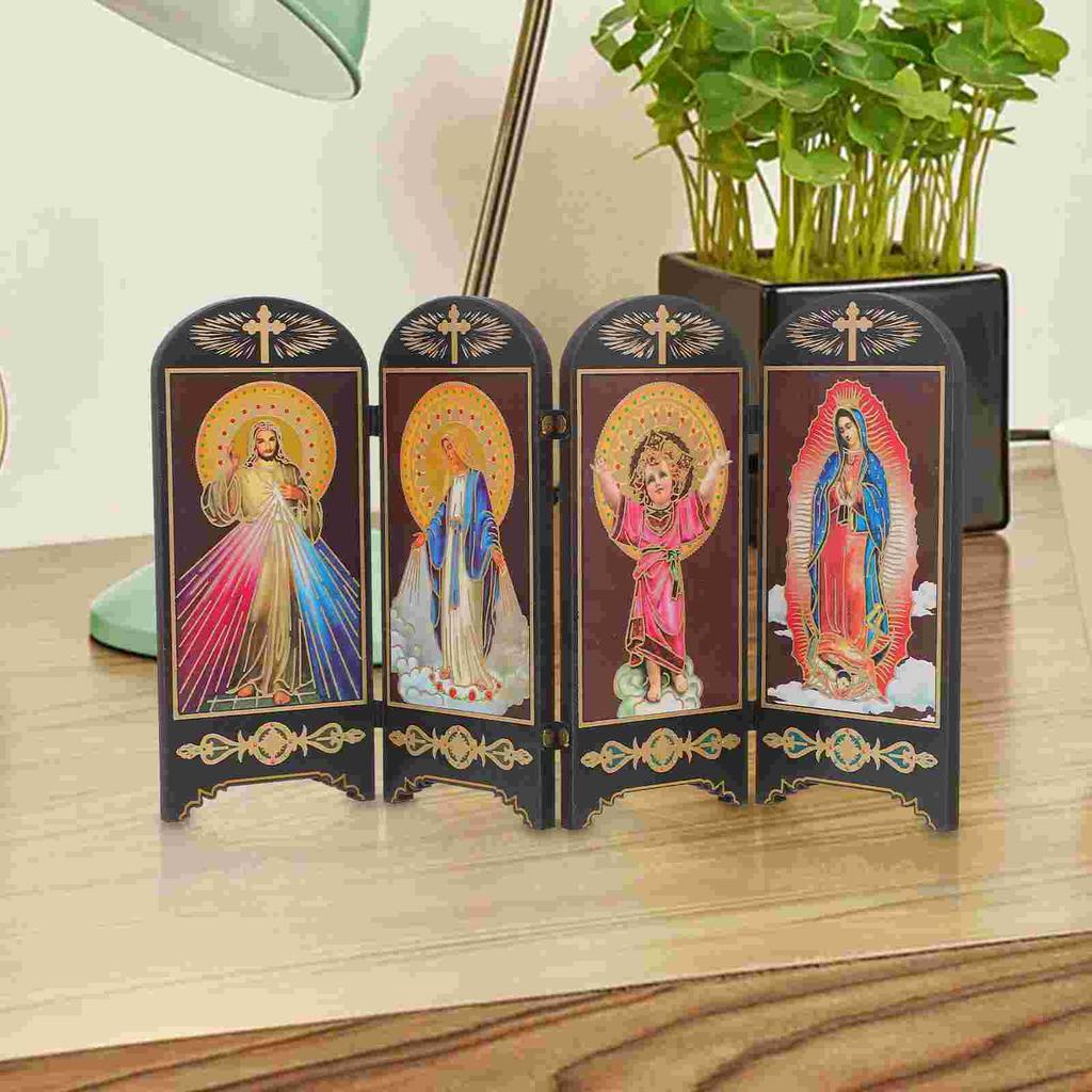 Desktop Ornament Home Decor Emblems Virgin Mary Decoration Catholicism Adornment Accessories The Sign Holy Family Plaque