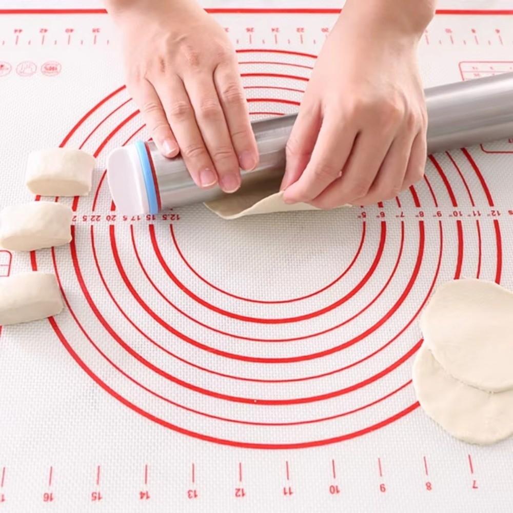 Adjustable Dough Roller Thickness Silicone Kneading Mat Practical Baking Pastry Mat Set  Cake
