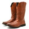 European and American High Boots Leather Surface American Western Cowboy Men's Leather Boots Large Size 46 Knight Boots European and American Style
