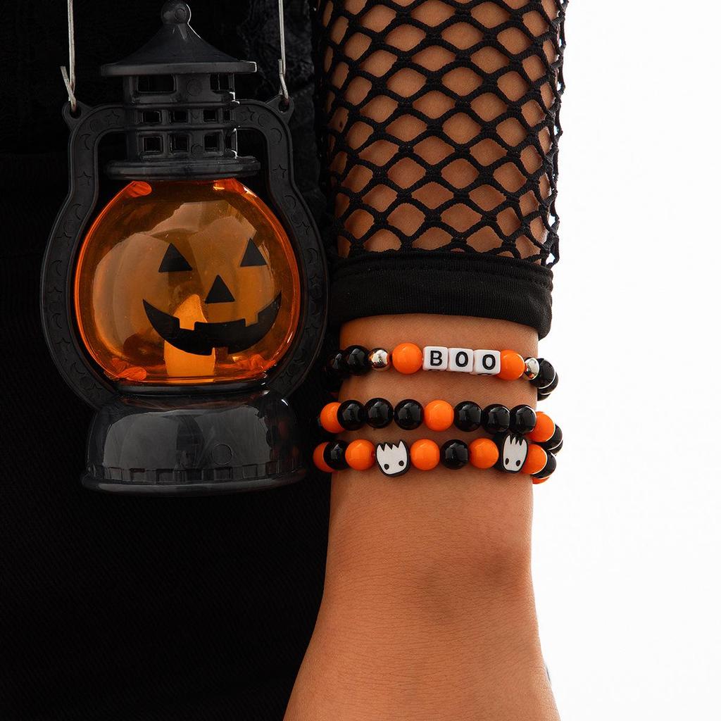 European & American Halloween Ghost Pumpkin Multi-layer Clay Bracelet
