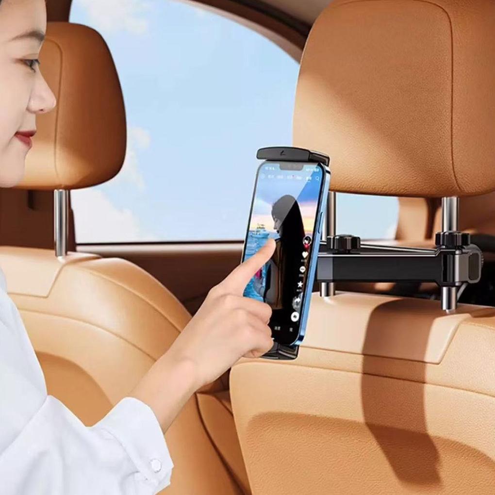 Car 360° Rotable Tablet Holder Car Rear Phone Holder Foldable Adjustable Car Headrest Extension Arm iPad Car Mount TripEssential