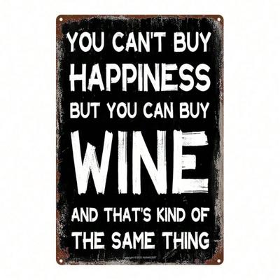 1pc 2D Flat Metal Sign Humorous Wine Quote Wall Art Vintage Farmhouse Home Decor 8x12
