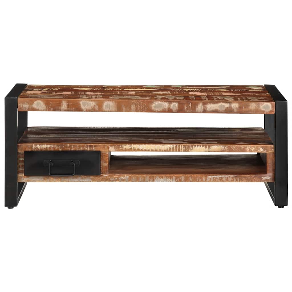 Vidaxl Coffee Table, Colorful, 90X50X36 Cm, Solid Reclaimed Wood