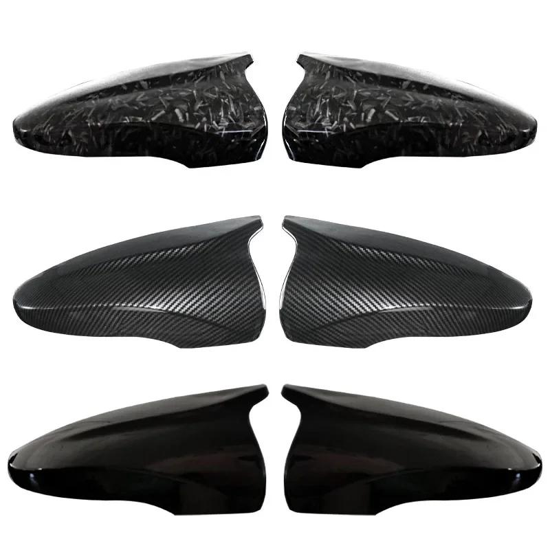 For VW JETTA MK6 Volkswagen Passat B7 Scirocco Beetle CC Eos Black Horn Carbon Add on Rear View Mirror Cap Cover High Quality