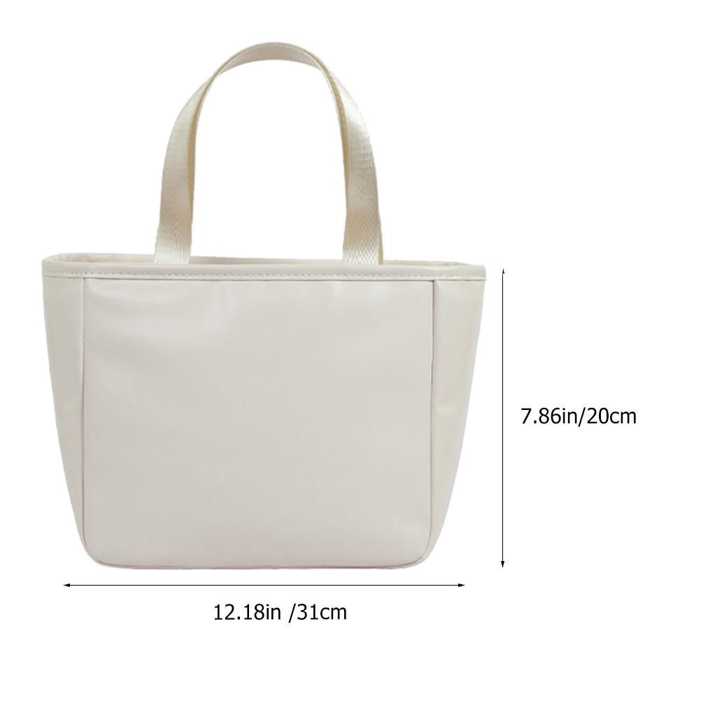 

Portable Waterproof Insulated Lunch Bag Reusable Bento Box Tote Bag Carrying Handle Design for Camping Picnic Travel белый