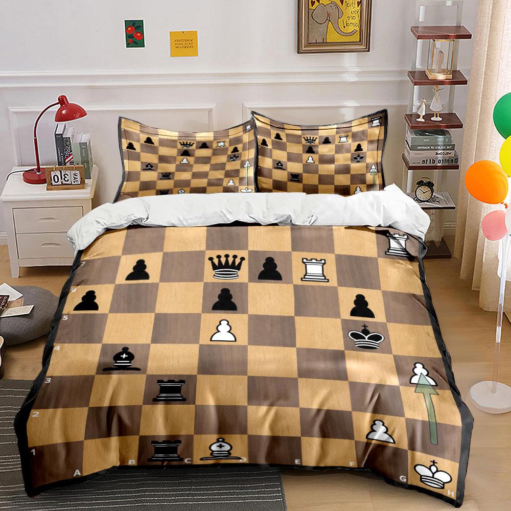 Chess Strategy Set Three-Piece Multiple Sizes Kid'S And Adults' Bedroom Exquisite 3Pc Bedding Set, Gift