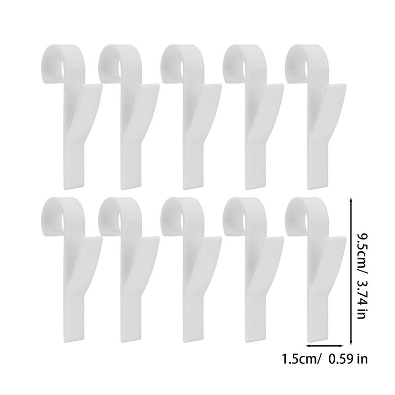 

50/10pcs Clothes Hanger Hooks Windproof Non-slip Drying Rack Clips for Bathroom Laundry Radiators Towels Storage Hook Organizers 10PCS білий
