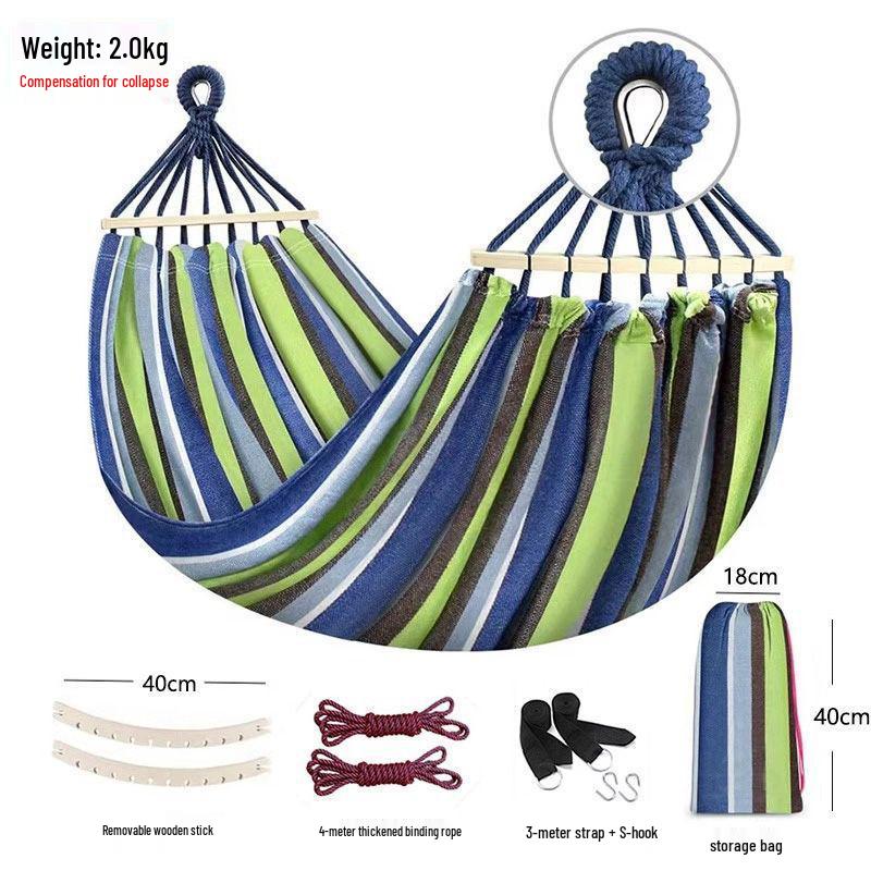 A1R Outdoor Double Hammock - Detachable, Washable, Anti-Rollover Adult & Child Swing for Camping