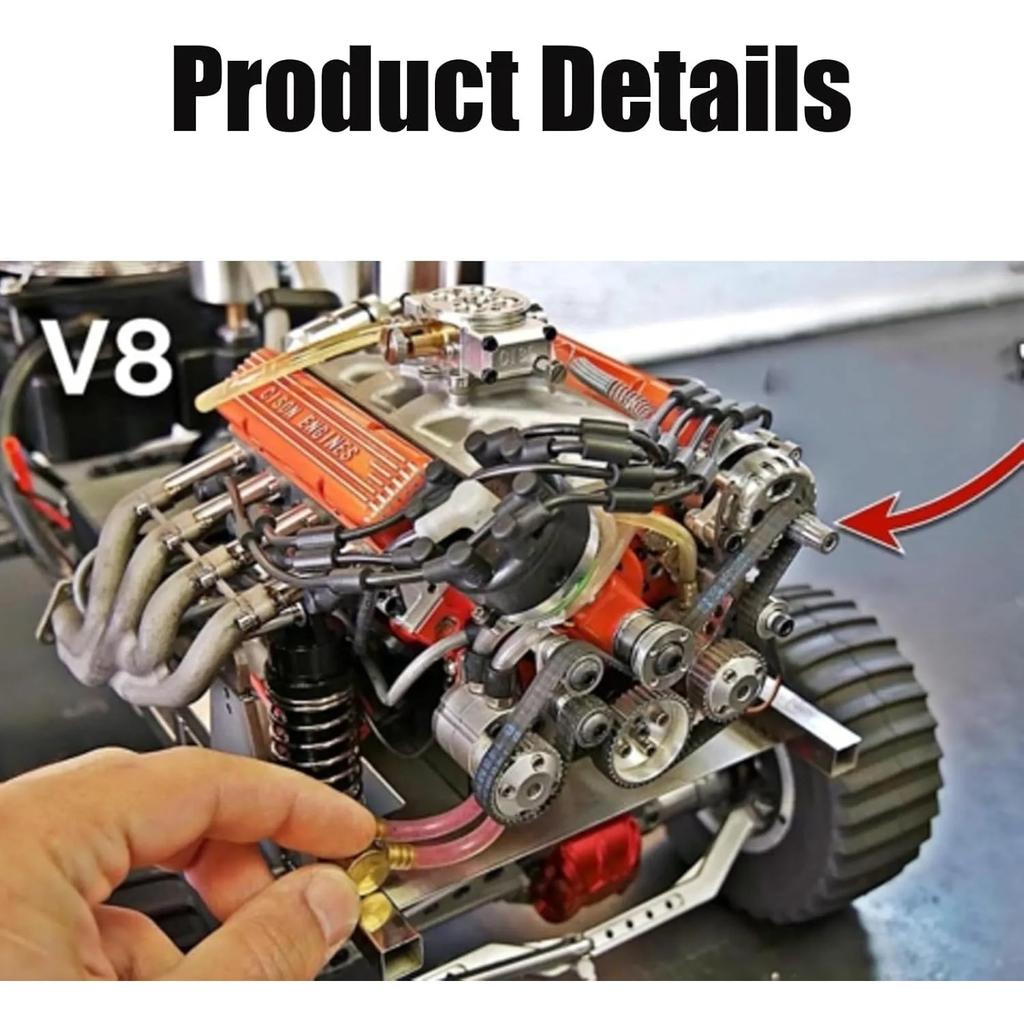 V8 Motor Kiti Benzinli - Benzinli V8 Küçük Blok Motor Model Kitleri Çalışan Mini V8 Motor Kitleri 4 Zamanlı 44cc Su Soğutmalı