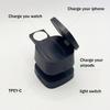 Qi2.2 25W Magnetic Wireless Charging Dock 4 in 1 Stand Bedside Nightlight 45W PD Plug For iPhone 17 16 Pro Max iWatch AirPods