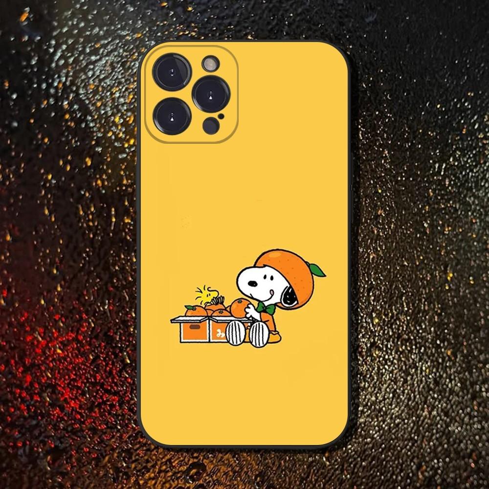 Cartoon S-Snoopys Phone Case For iPhone 16,15,14,13,12,11 Plus,Pro Max,XS,X,XR,SE,Mini,8,7,Soft Silicone Black Cover